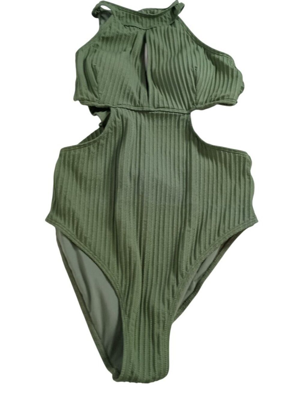 Cupshe Evergreen Backless Swimsuit Women L Hanging Neck One Piece NWT - Picture 5 of 11